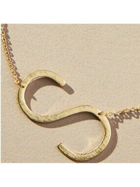 New! Gold Monogram Letter Initial Pendant Necklace NWOT